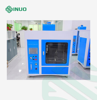 Peralatan pengujian kehangatan kamar uji api jarum dengan ketinggian api 12±1mm yang dapat disesuaikan, kisaran suhu 0~1000°C, dan kontrol PLC dengan layar sentuh 7 inci